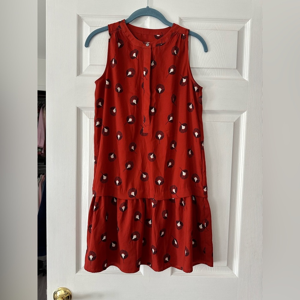 Burnt orange shift dress